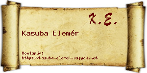 Kasuba Elemér névjegykártya