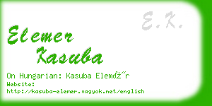 elemer kasuba business card